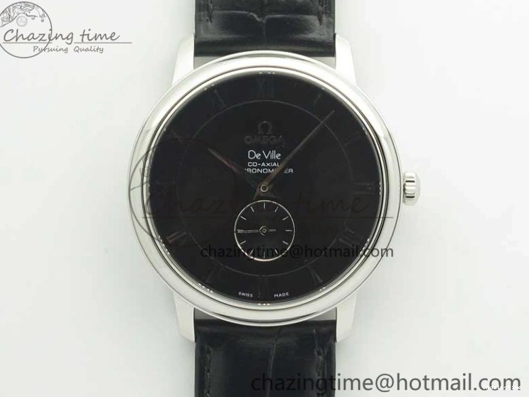 0316 De Ville Prestige Small Second TWF 1:1 Best Edition Black Dial on Black Leather Strap MIYOTA Resilient 8037